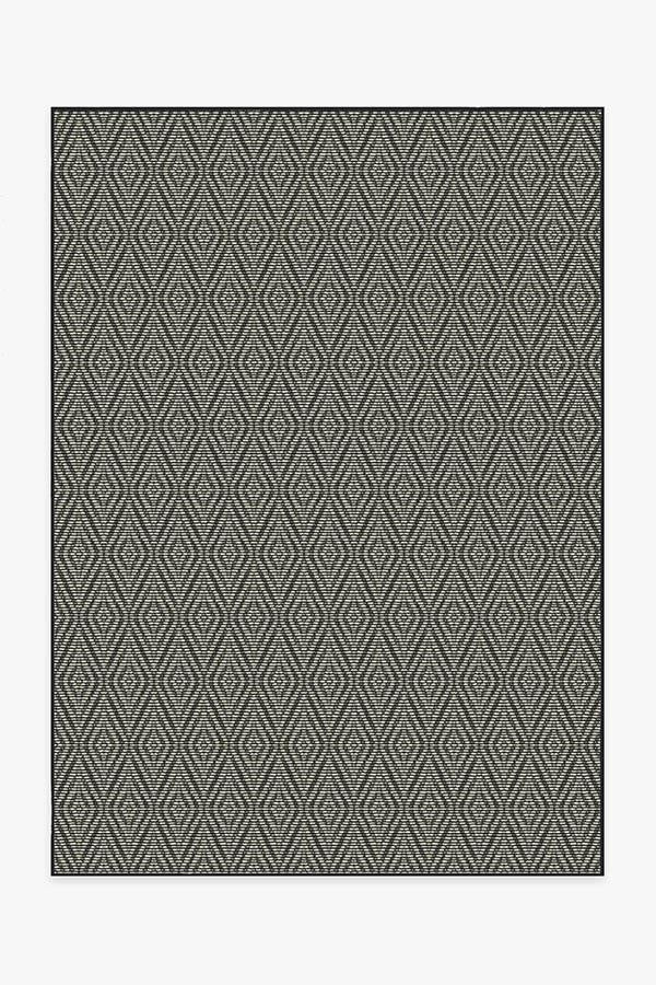 Outdoor Halo Diamond Black Rug | Ruggable | Ruggable