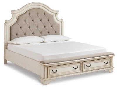 Realyn King Upholstered Panel Storage Bed | Ashley