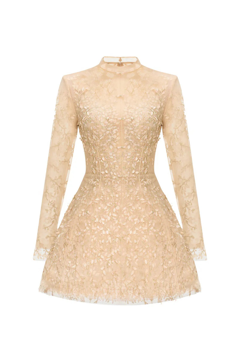 PASTEL MOCKNECK LONG SLEEVE MINI DRESS | Montsand | CULT MIA | CULT MIA UK LTD
