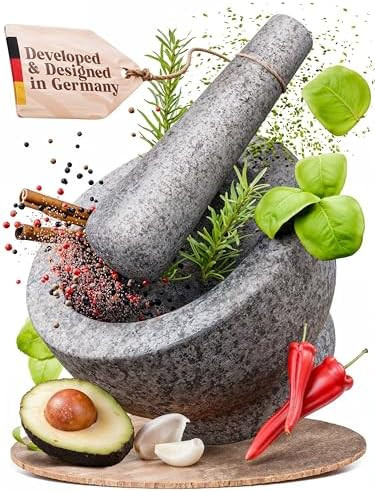 ChefSofi 1.5 Cup-Capacity Mortar and Pestle Set - Unpolished Heavy Granite for Enhanced Performan... | Amazon (US)