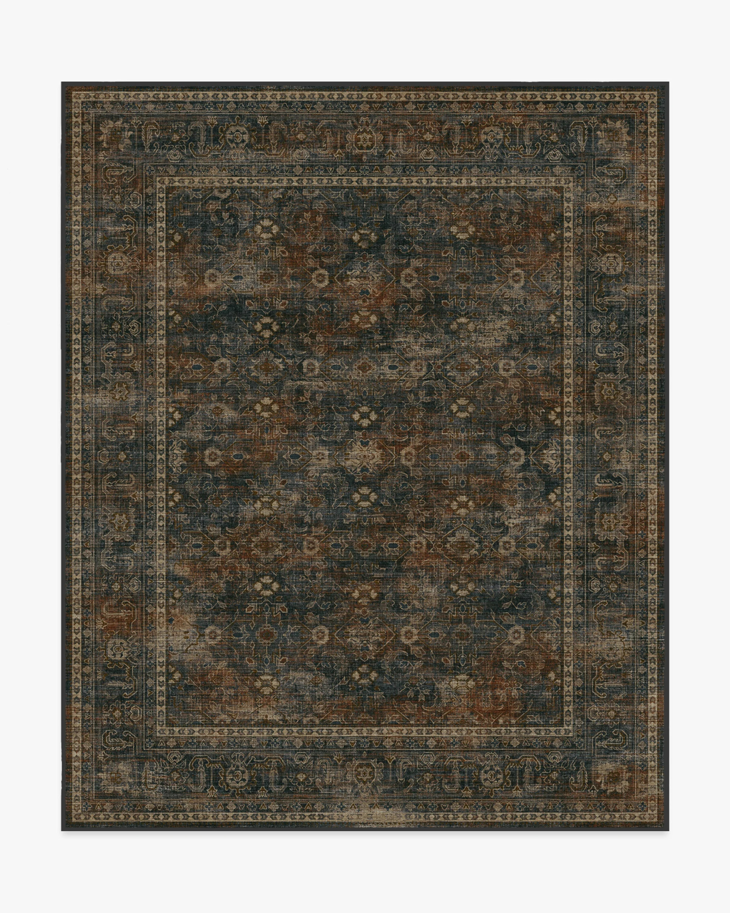 Ophelia Navy & Redwood Rug | Ruggable US | Ruggable