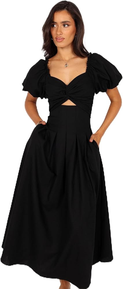 Petal & Pup Women's Maria Puff Sleeve Midi Dress | Amazon (US)