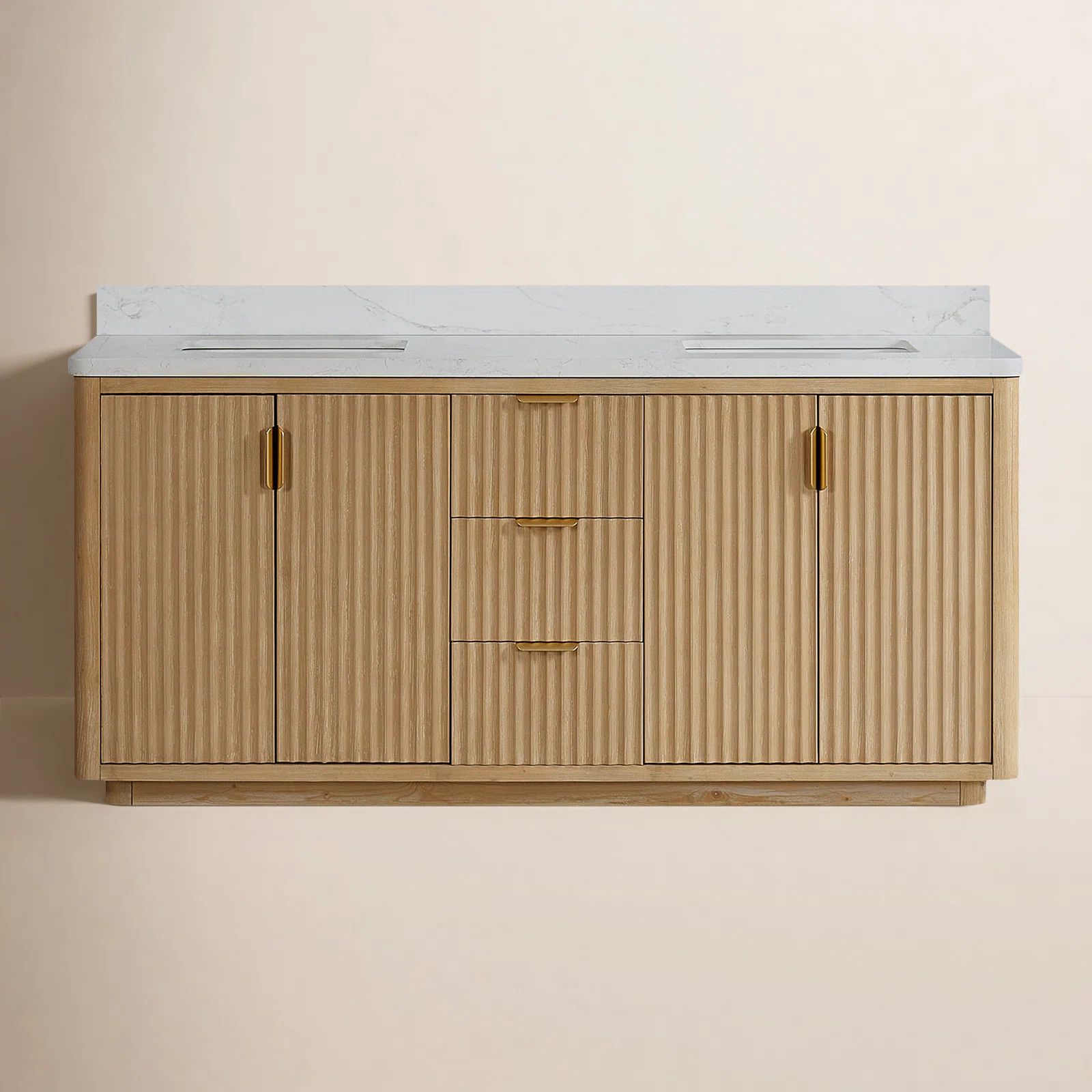 Adela 72'' Double Bathroom Vanity with Engineered Stone Top | Wayfair North America