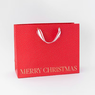Merry Christmas Large Vogue Bag with Tiny Scatter Dots on Red - Sugar Paper™ + Target | Target