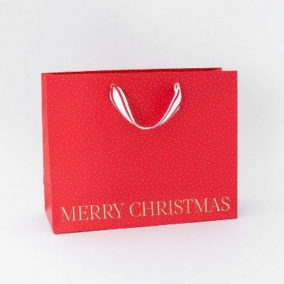 Merry Christmas Large Vogue Bag with Tiny Scatter Dots on Red - Sugar Paper&#8482; + Target | Target