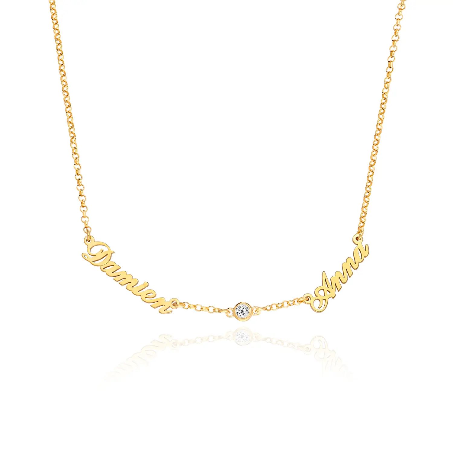 Heritage 0.10CT Diamond Multiple Name Necklace in 18K Gold Plating | MYKA