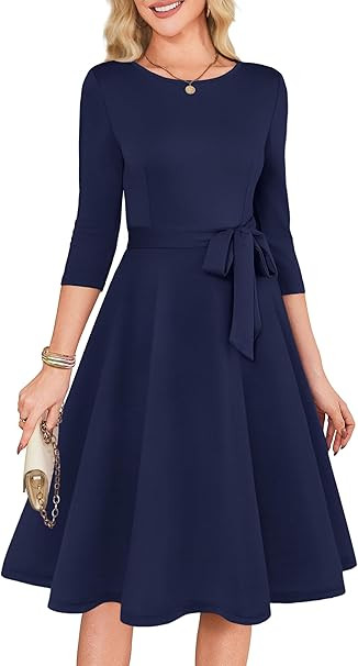 RUMIA Women's Cocktail Dresses 3/4 Sleeve Vintage Wedding Guest Dress (XS-3XL) | Amazon (US)