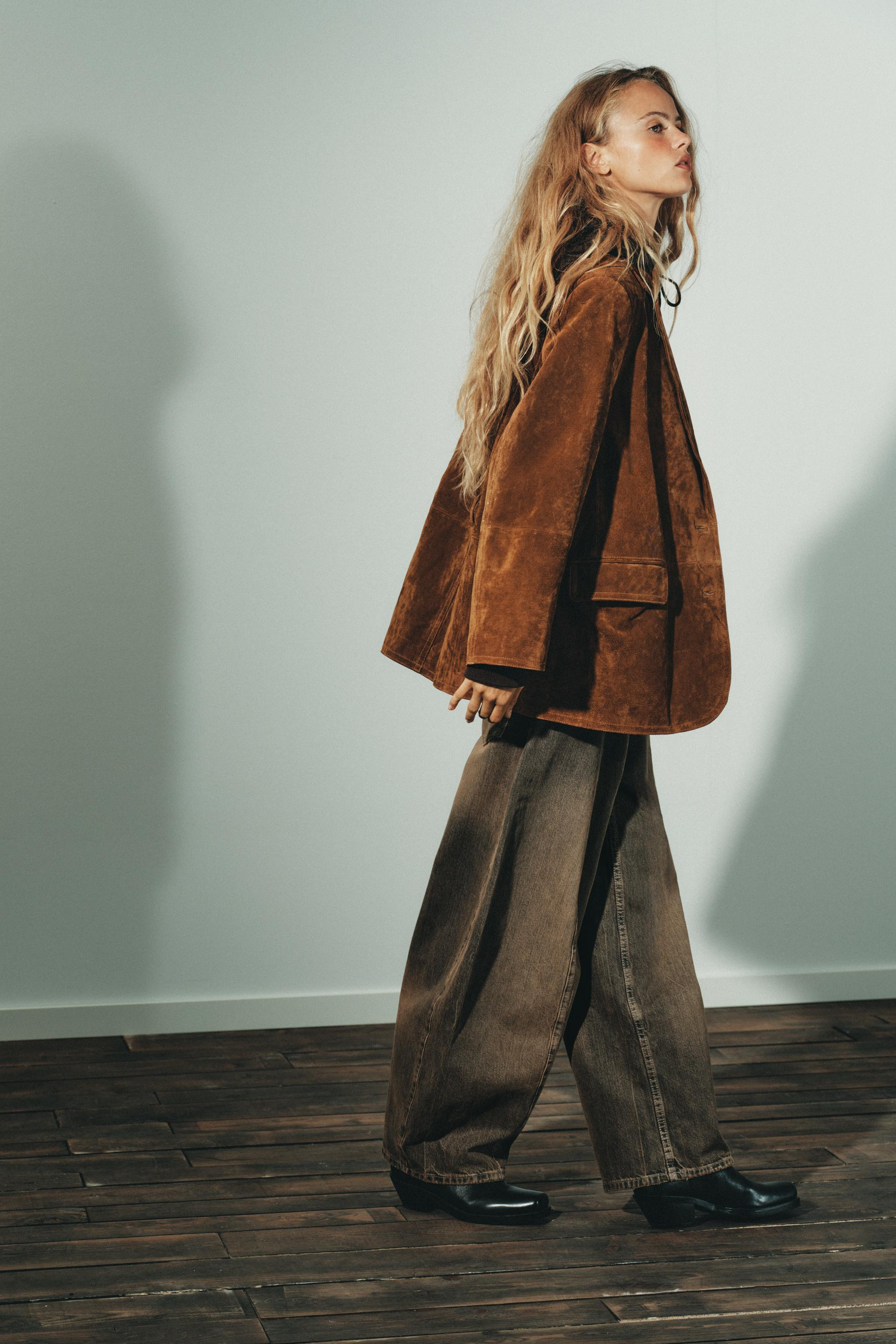 100% SUEDE LEATHER BLAZER | Zara US