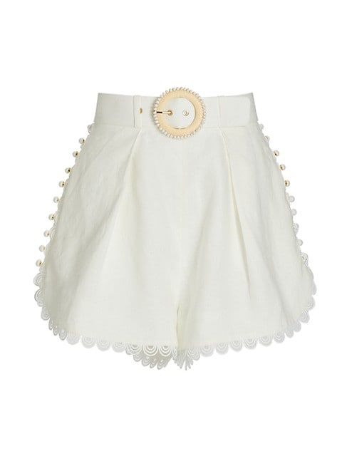 June Belted Linen Shorts | Saks Fifth Avenue