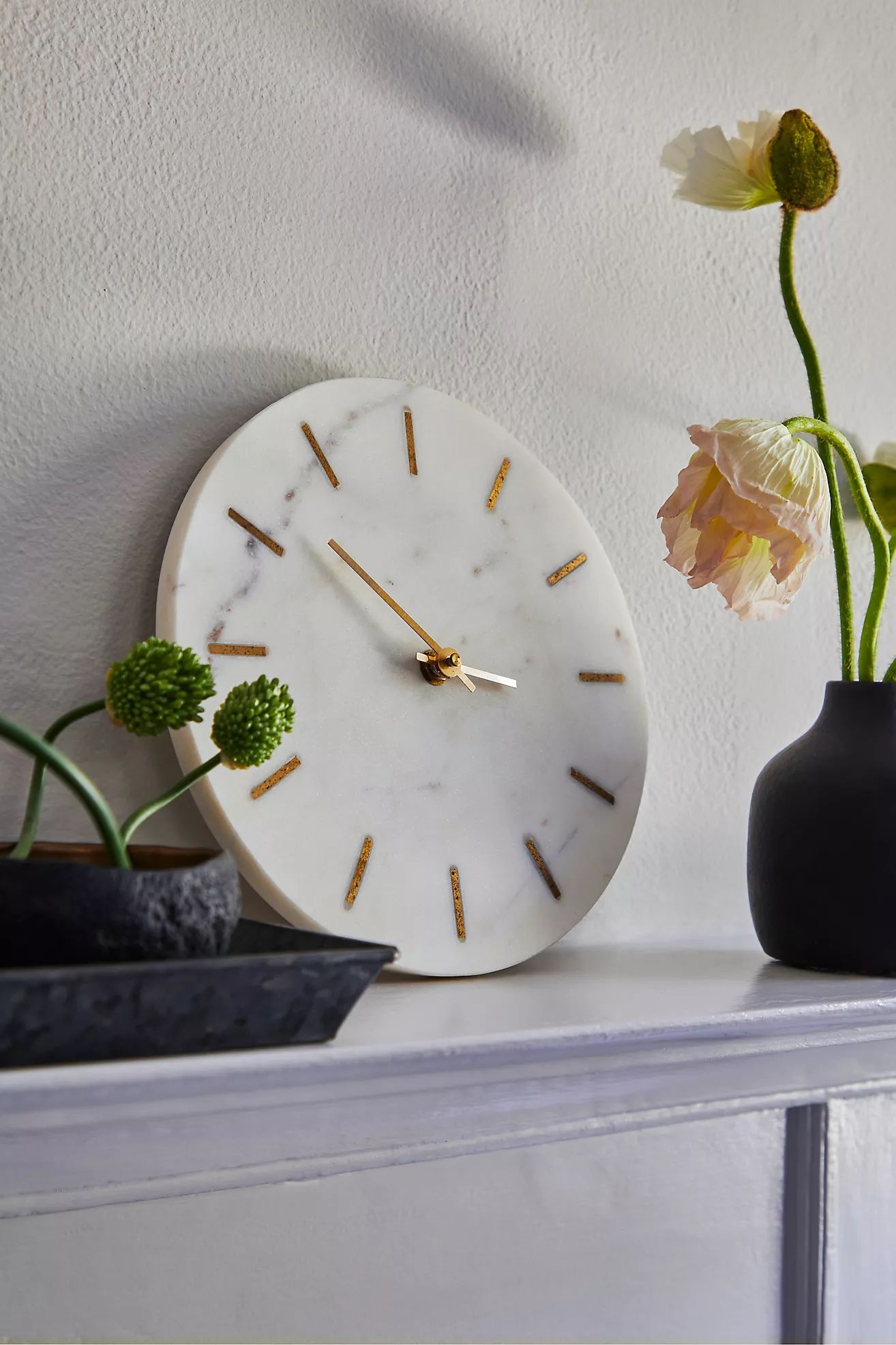 Marble + Brass Wall Clock | Anthropologie (US)