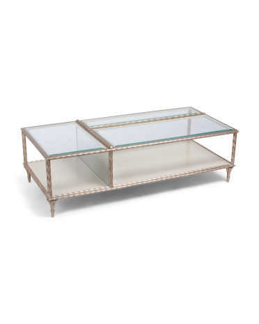 58x17 Fontainebleau Glass Top Coffee Table | TJ Maxx