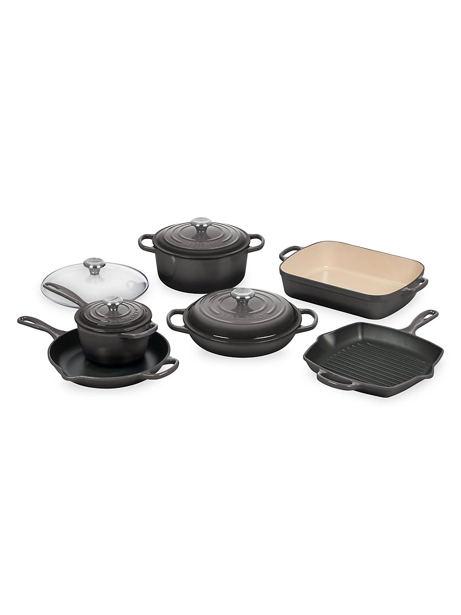 Signature Cast Iron 10-Piece Set - Flame | Saks Fifth Avenue