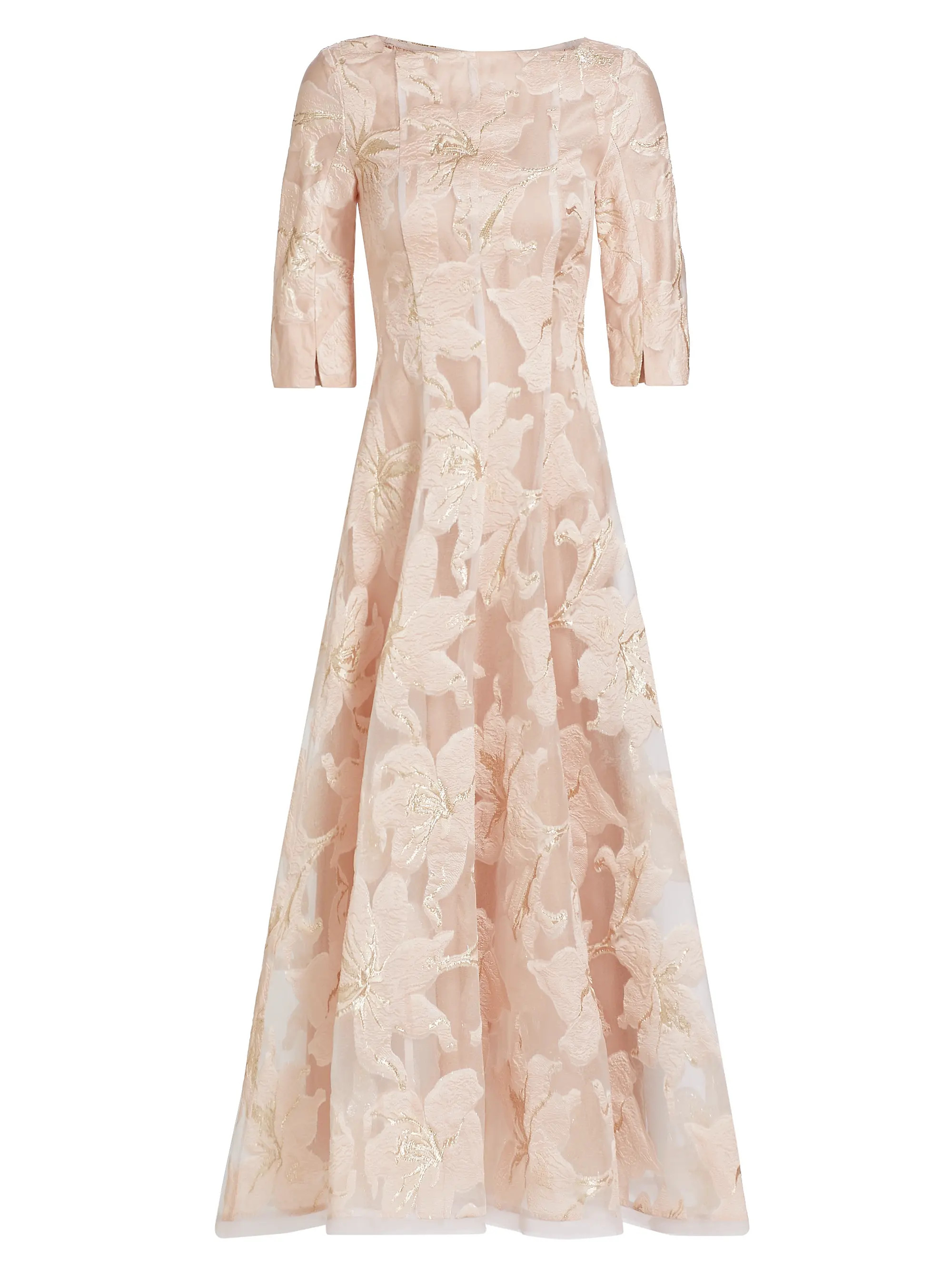 Floral Jacquard Fit & Flare Midi-Dress | Saks Fifth Avenue