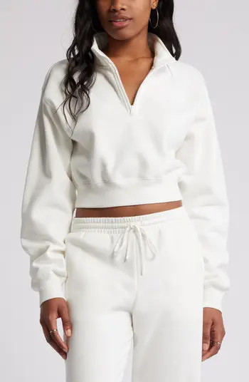 Quarter Zip Fleece Detail Sweatshirt | Nordstrom