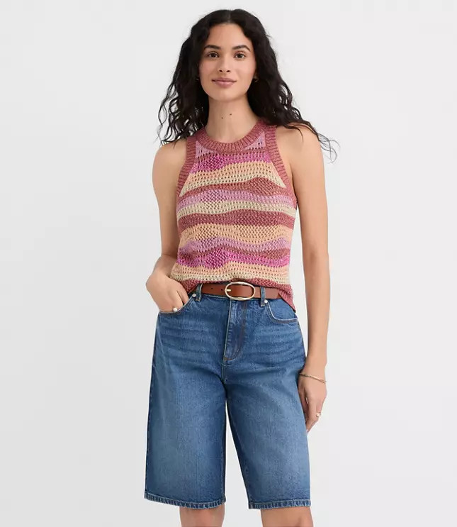 Shimmer Wave Halter Sweater | LOFT
