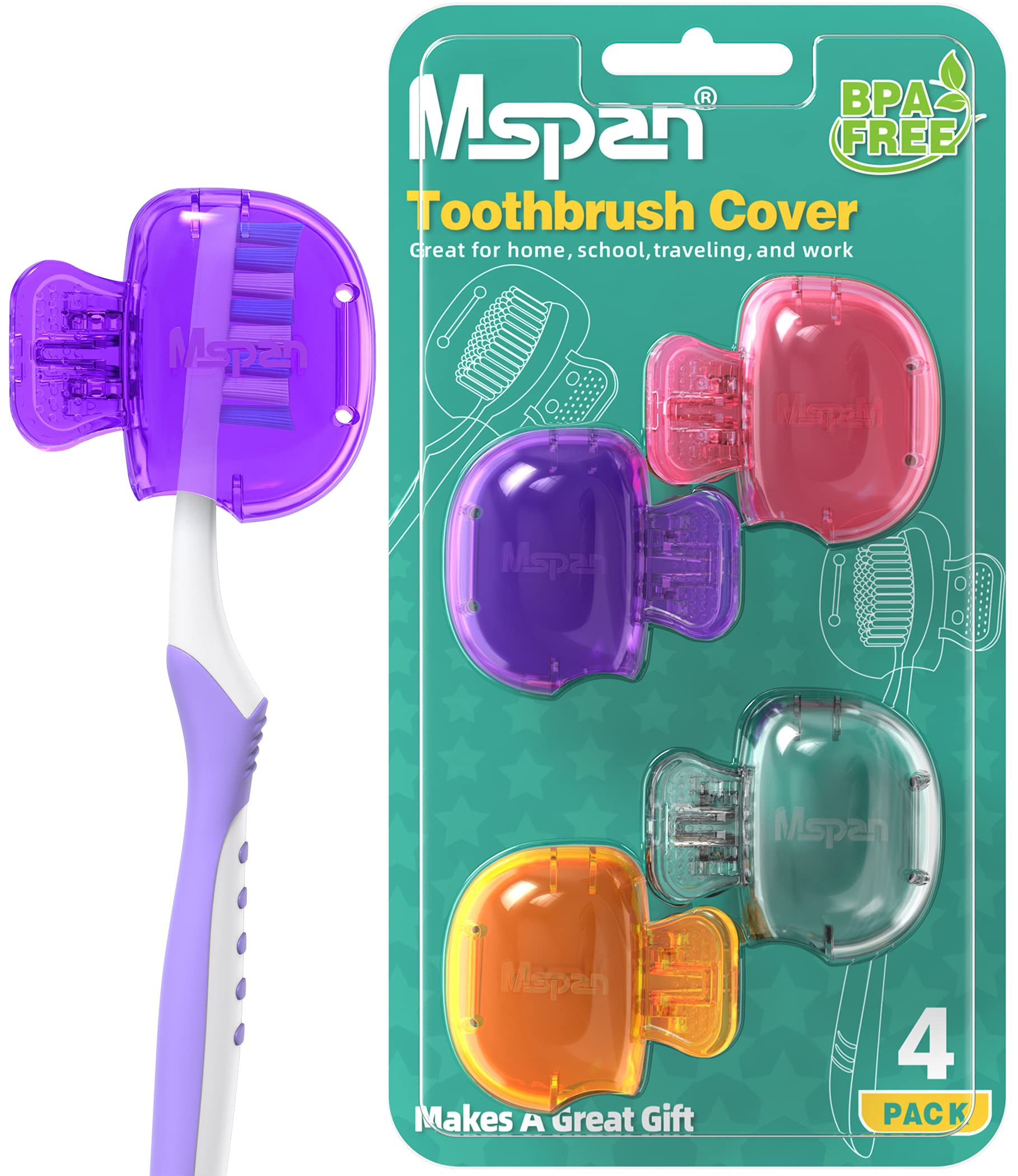 Mspan Electric Toothbrush Head Cover: Sonic Toothbrush Cap Travel Protector Plastic Brush Pod Pro... | Amazon (US)