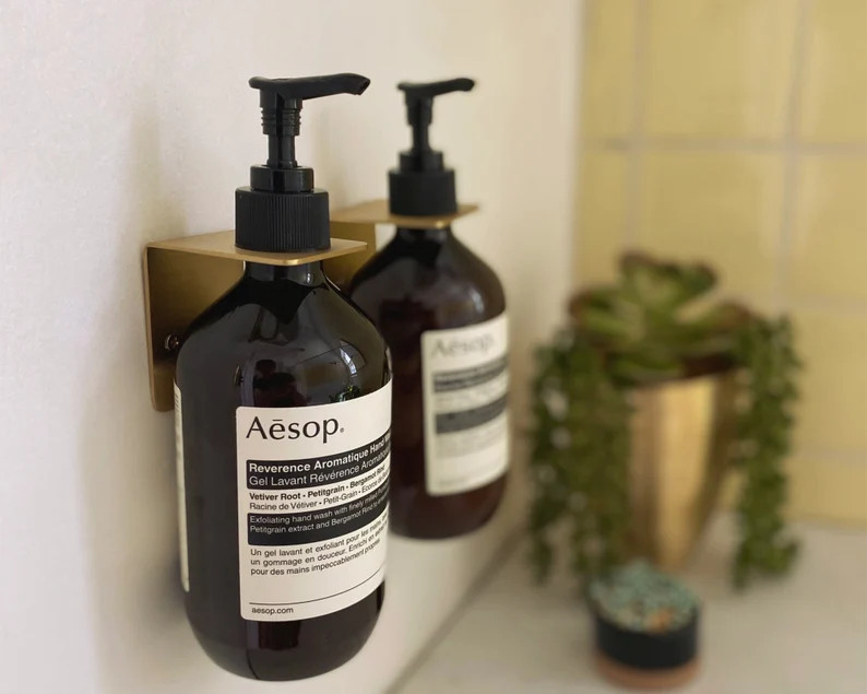 Pump Bottle Holder • Hand Soap Bracket • Wall Mounted Pump Bracket • Bottle Wall Mount - Et... | Etsy (US)