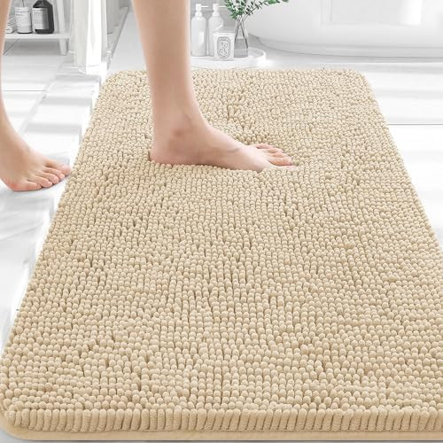 OLANLY Bathroom Rugs 30x20, Extra Soft Absorbent Chenille Bath Rugs, Rubber Backing Quick Dry, Ma... | Amazon (US)