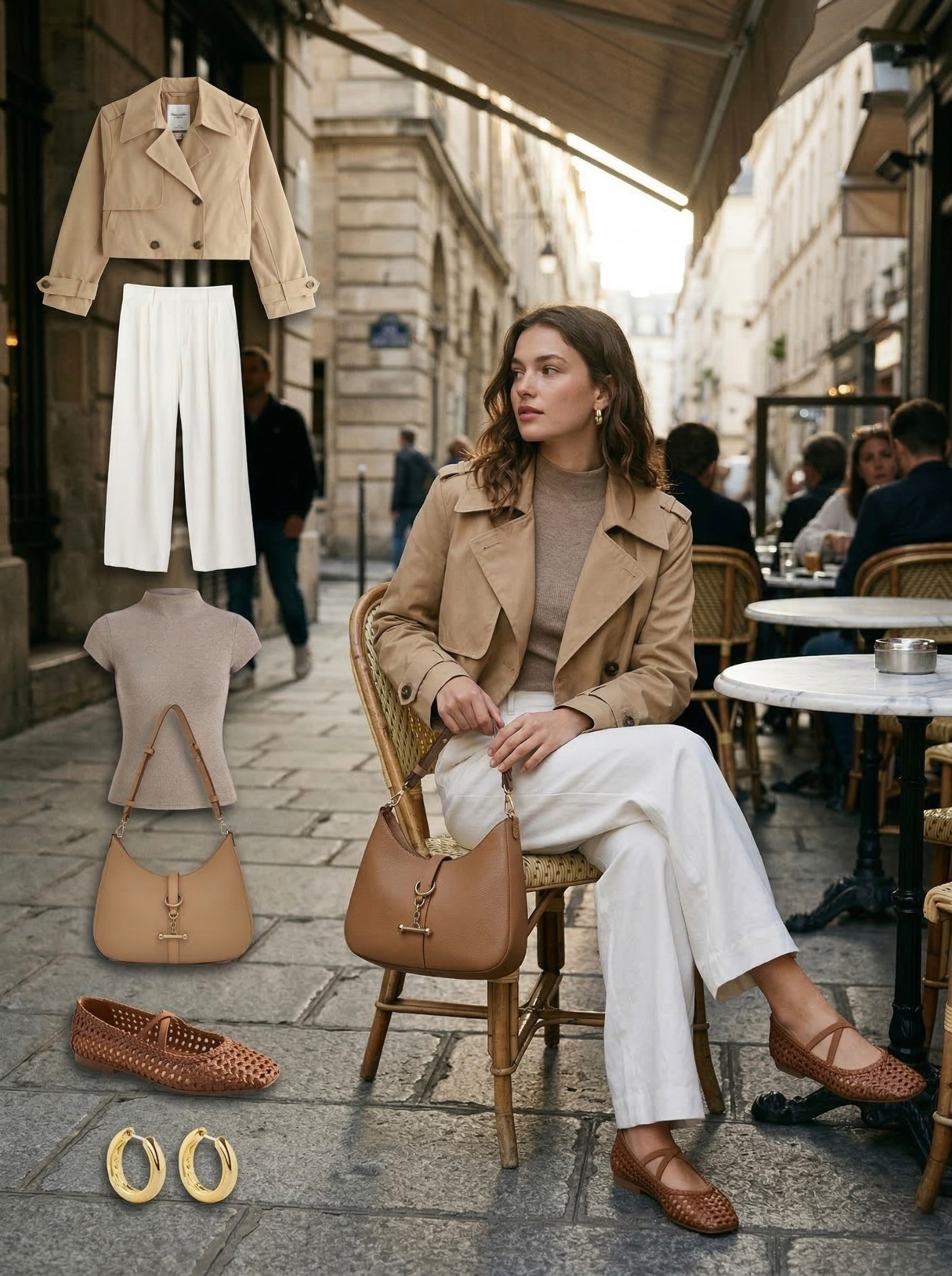 ✨ Effortless Neutrals, Parisian Style ✨

A timeless neutral look that feels polished, relaxed, and endlessly wearable. The cropped trench layered over a soft knit creates depth while keeping the palette cohesive and elevated.

Crisp white trousers brighten the outfit and add a clean, tailored feel, while woven brown flats bring texture and a touch of understated charm. The matching tan shoulder bag ties everything together for that perfectly balanced, everyday chic look.

🤍 Style Details:
• Cropped trench jacket for a classic Parisian layer  
• Soft neutral knit for a refined base  
• White tailored trousers for a clean silhouette  
• Woven brown flats for texture and comfort  
• Tan shoulder bag for a cohesive finish  
• Gold hoops for a subtle polished touch  

Everything linked and ready to shop ✨#LTKStyle #LTKChic

#LTKootd #LTKgrwm #LTKSeasonal #LTKootd
