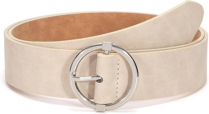 XZQTIVE Women Belts for Jeans Dress Casual Women Leather Belts with O-Ring Buckle 1.42" Width Plu... | Amazon (US)