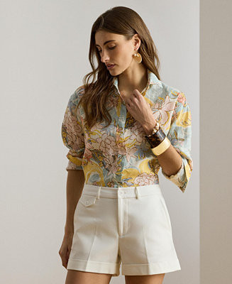 Lauren Ralph Lauren Women's Floral Long-Sleeve Shirt - Macy's | Macy's