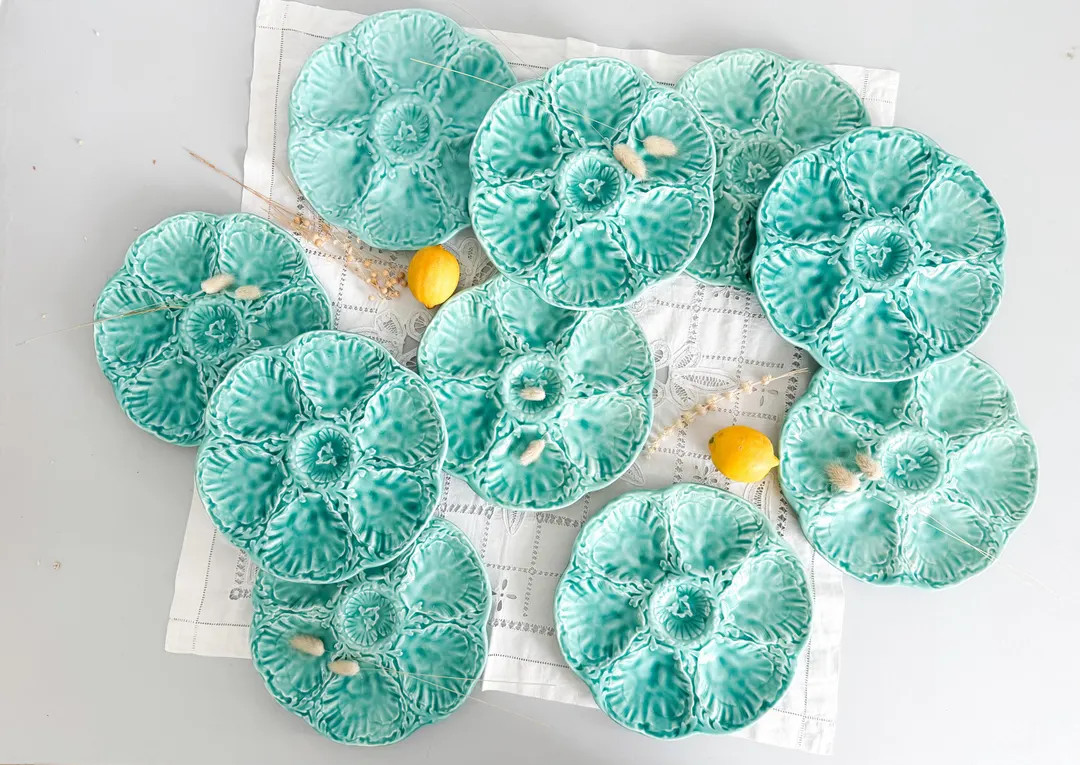 Superb Gien majolica oyster plate, Gien - 1950/1960 | Etsy (US)