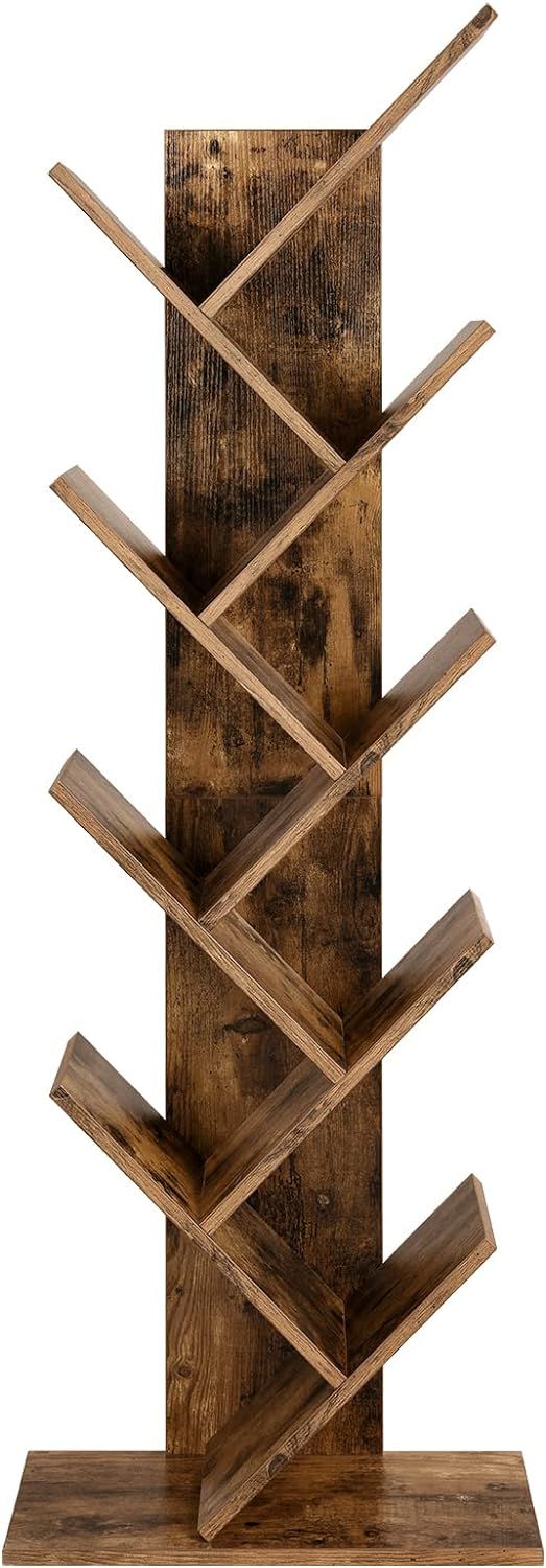 VASAGLE , 8-Tier Floor Standing Tree Bookshelf, with Shelves for Living Room, Home Office, Rustic... | Amazon (US)