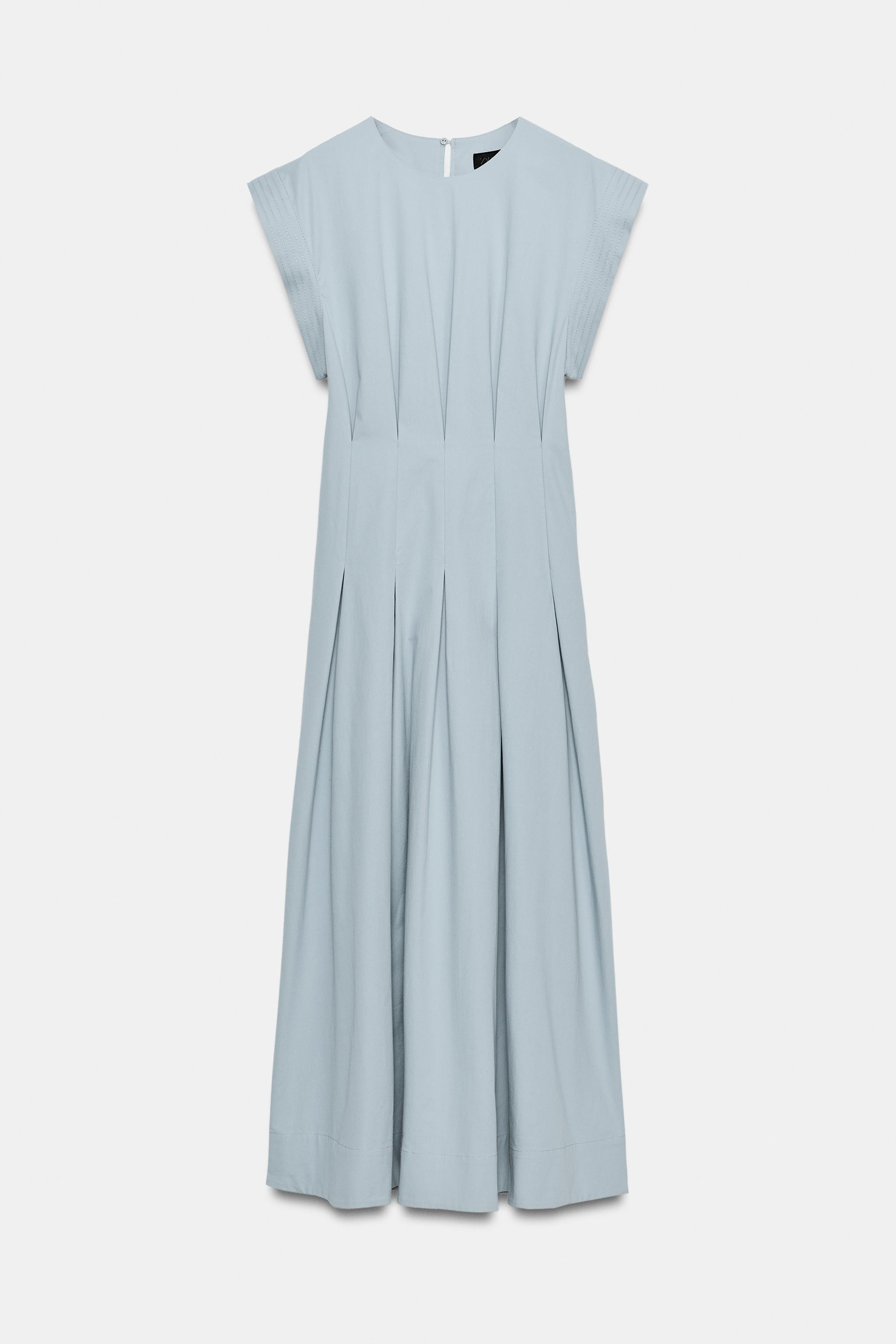 ZW COLLECTION PLEATED POPLIN DRESS | Zara US