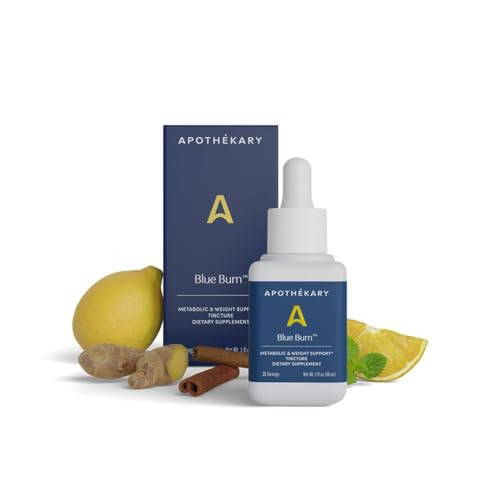 Apothékary Blue Burn Herbal Supplement Liquid Drops, Metabolism and Weight Management Support, Clinically-Tested, Made in The USA, 1 Fl Oz, 30 Servings | Amazon (US)