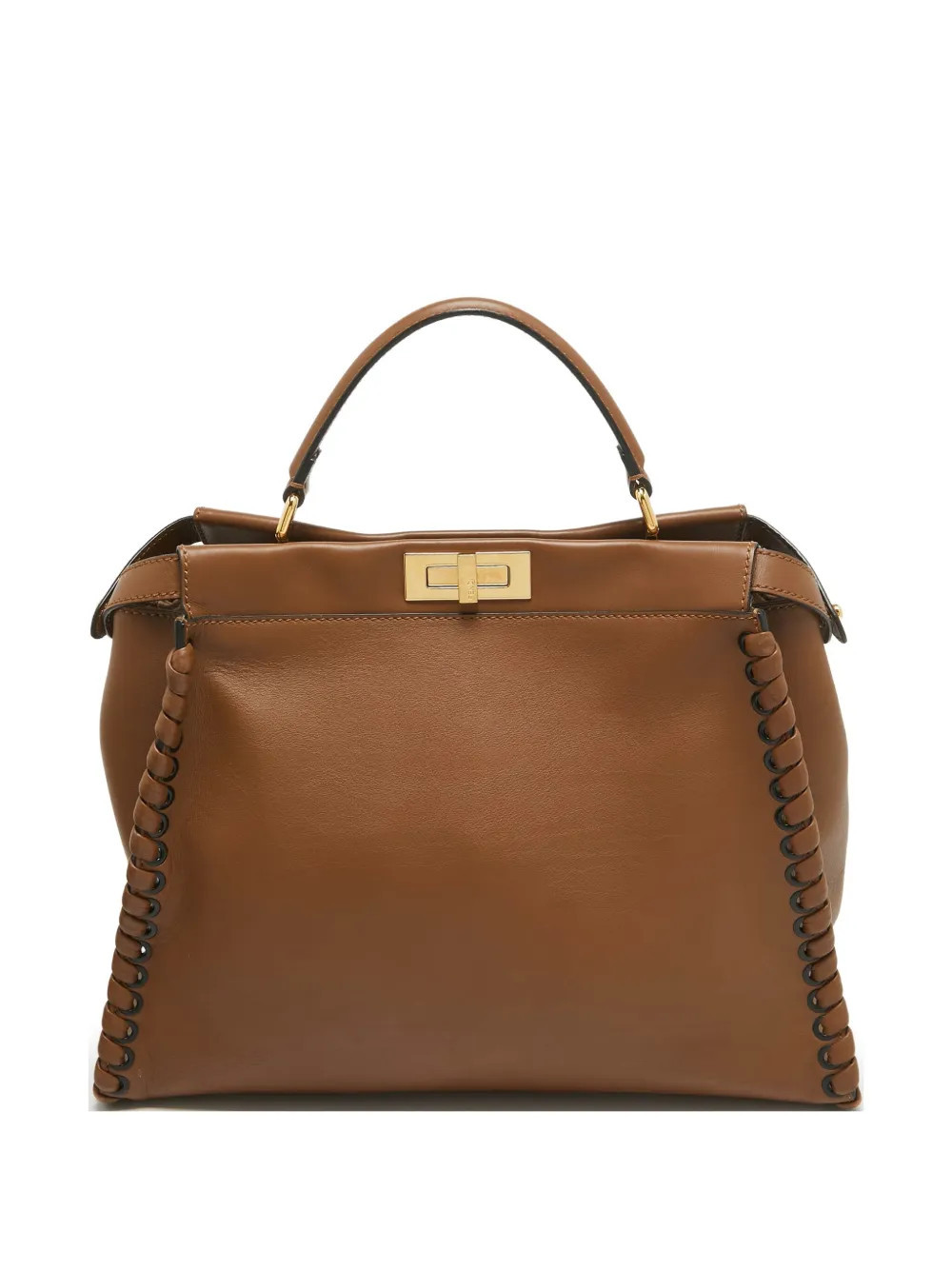 Fendi Pre-Owned large Peekaboo leather tote bag - Brown | Farfetch Global