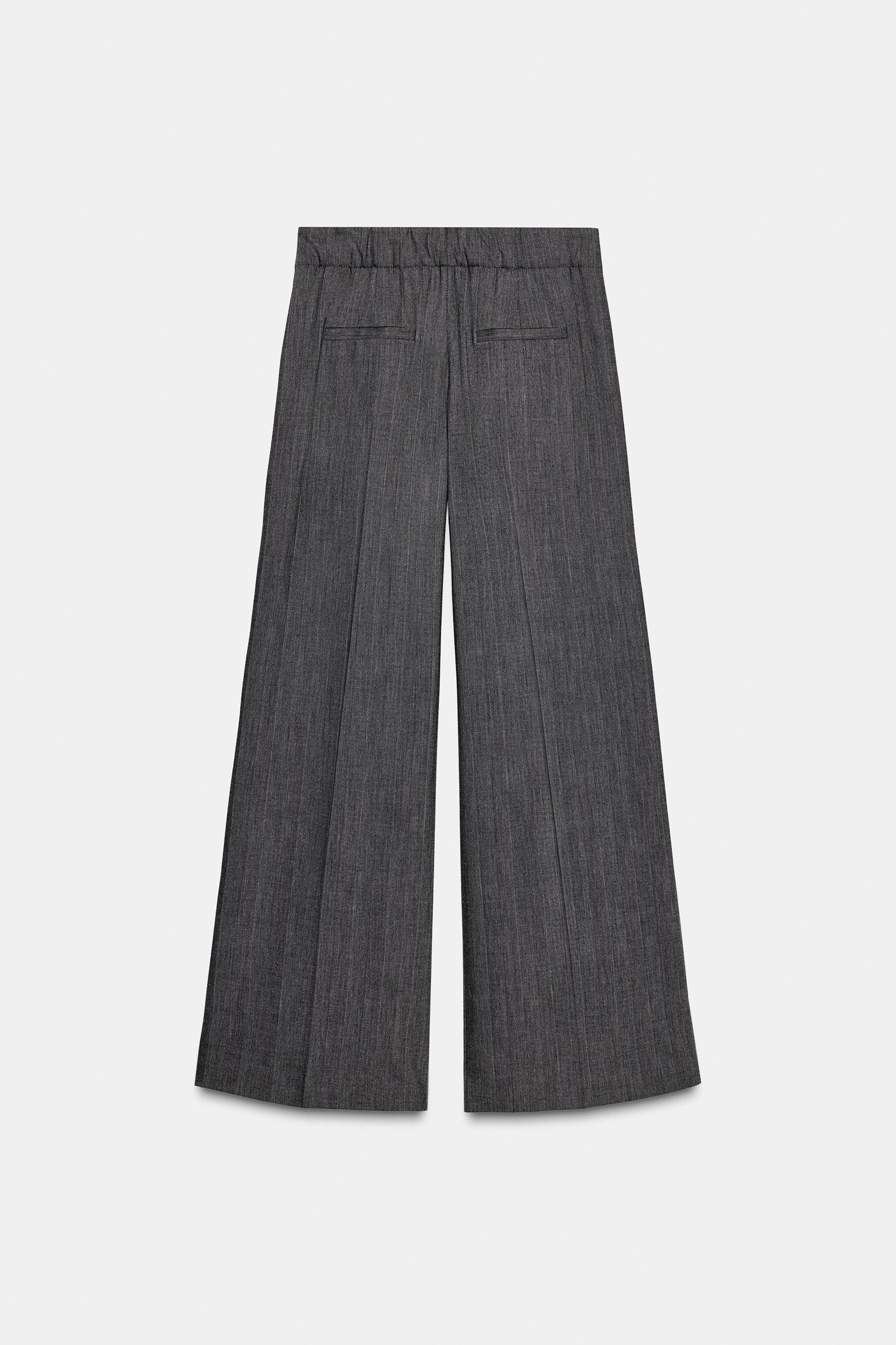 ZW COLLECTION WOOL BLEND WIDE LEG PANTS | Zara US
