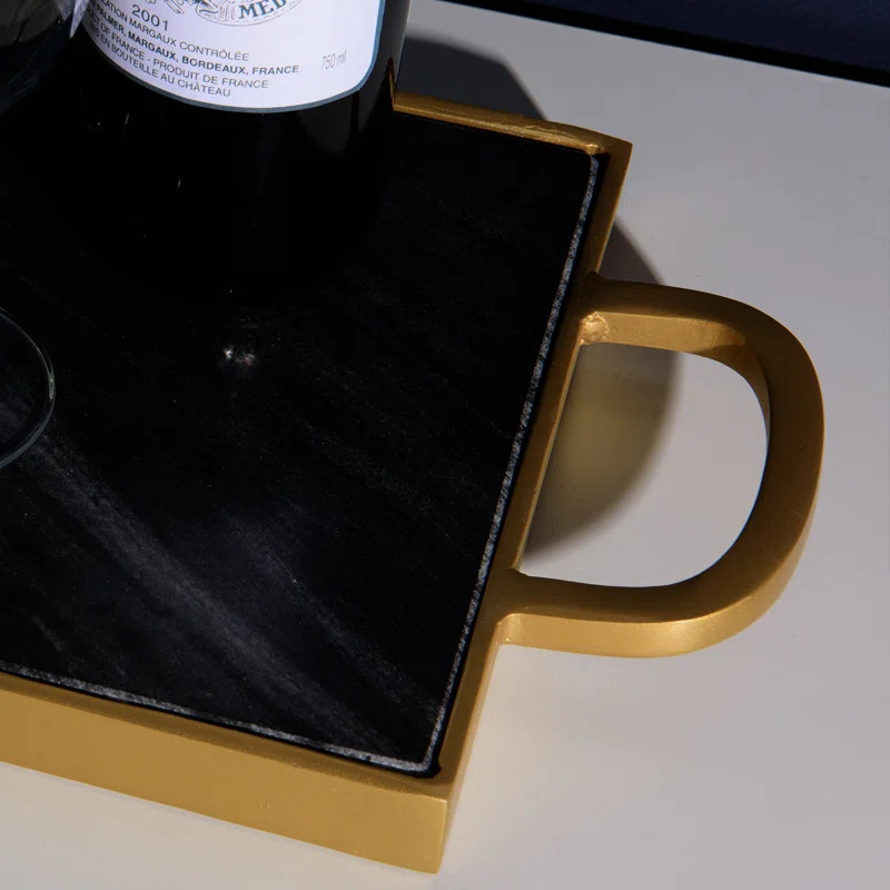 Derr Marble and Metal Serving Tray | Wayfair North America