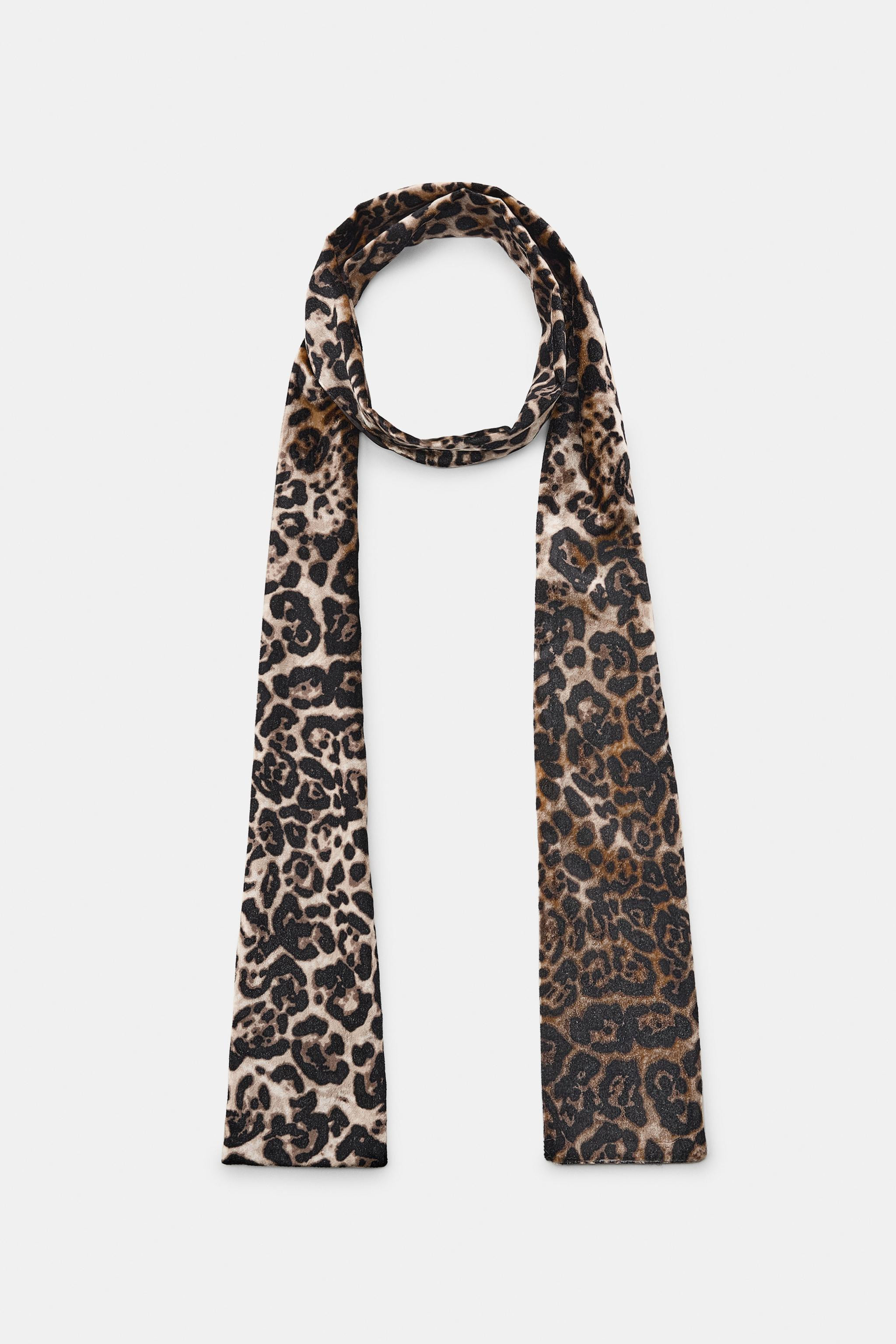 ANIMAL PRINT VELVET SCARF | Zara Canada