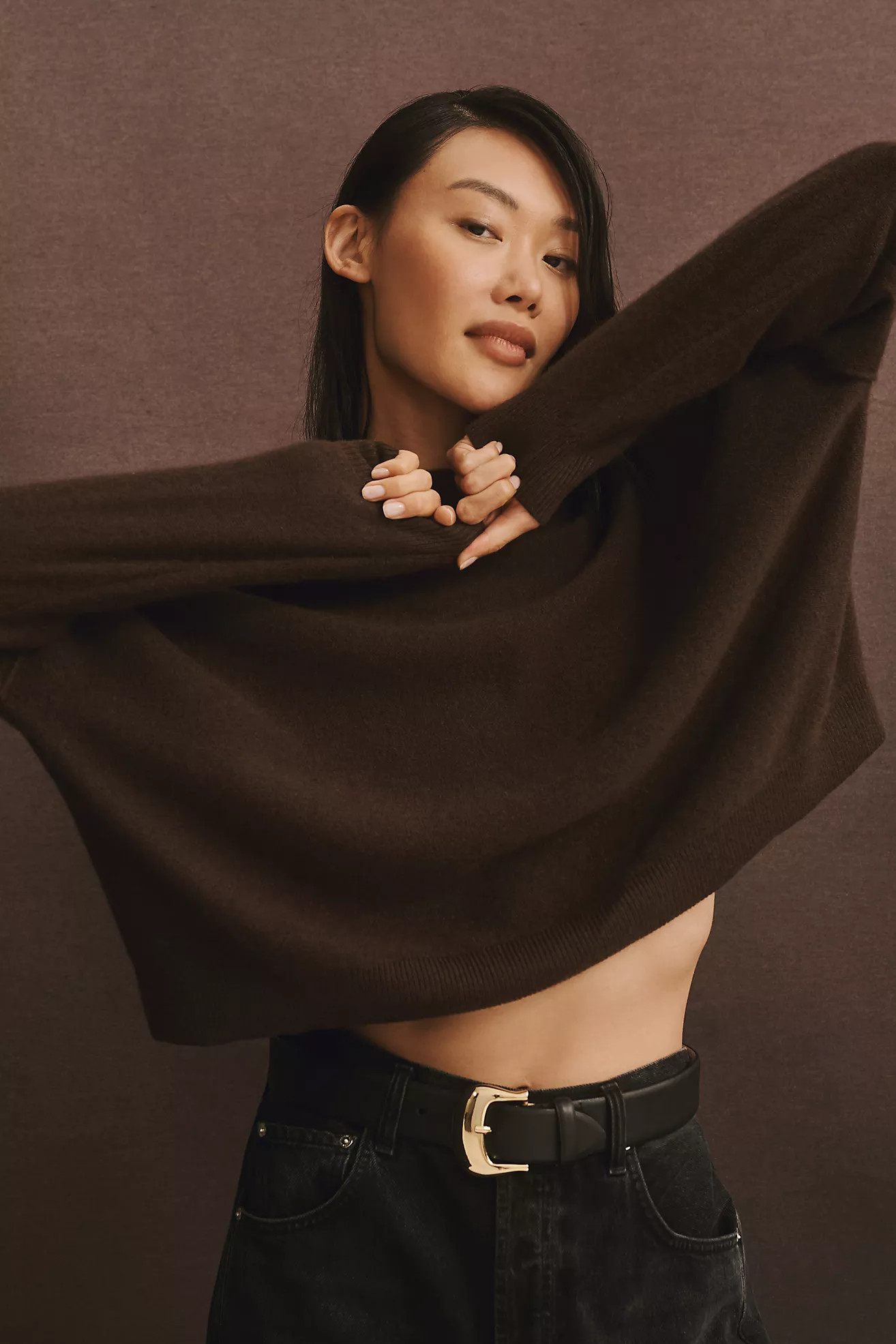 The Alani Cashmere Mock-Neck Sweater by Pilcro | Anthropologie (US)