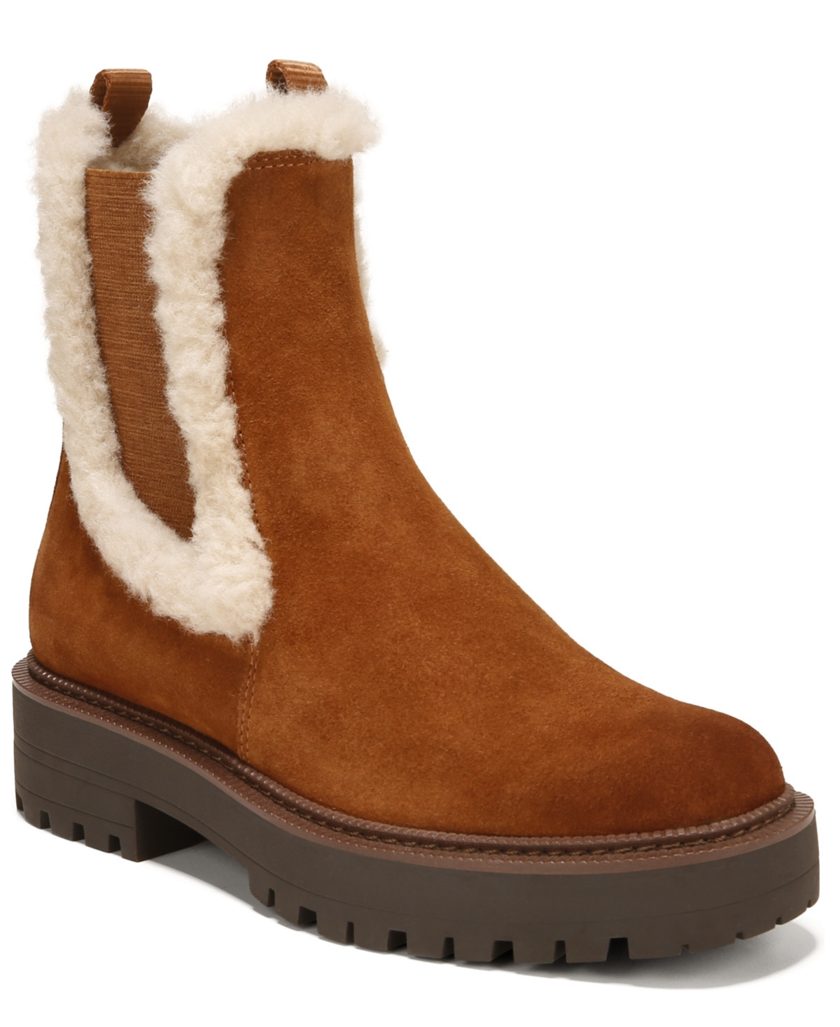 Sam Edelman Women's Laguna Cozy Pull-On Short Boots - Frontier Brown Suede | Macy's