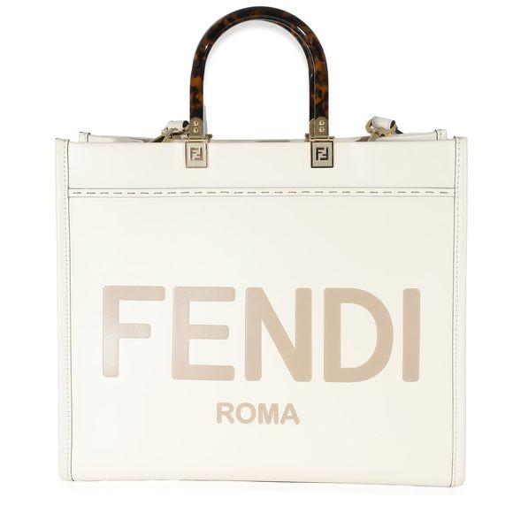 Fendi White Vitello King Plexiglass Medium Fendi Sunshine Shopper | Poshmark