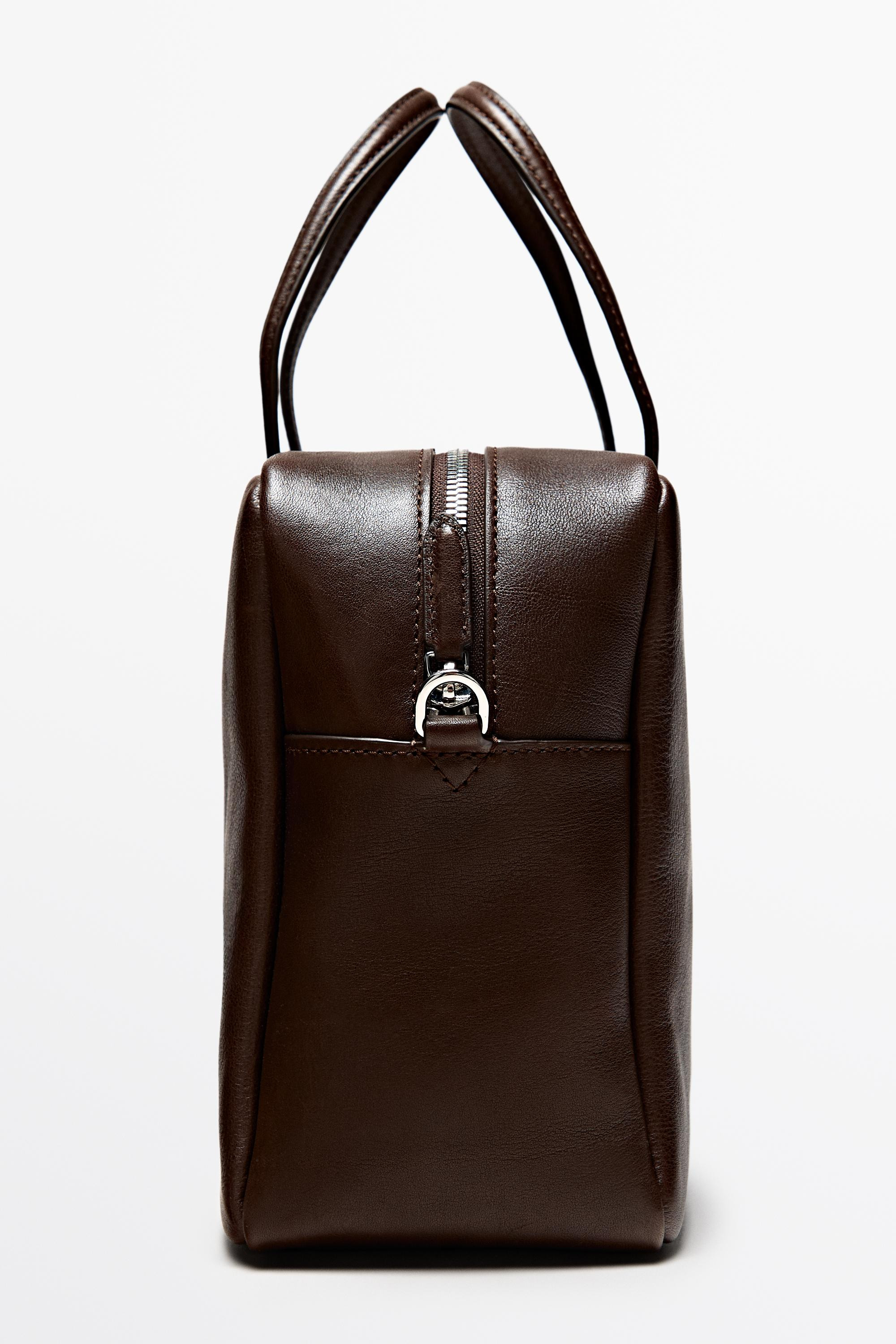 Sac duffle moyen en cuir nappa | Massimo Dutti FR