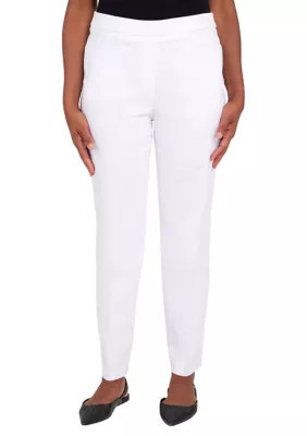Alfred Dunner Women's Denim Stretch Pants, White, 16 | Belk