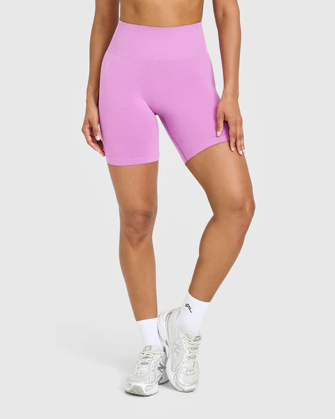 Effortless Seamless Shorts with White Logo 
 Orchid Purple | Oner Active (UK / US)