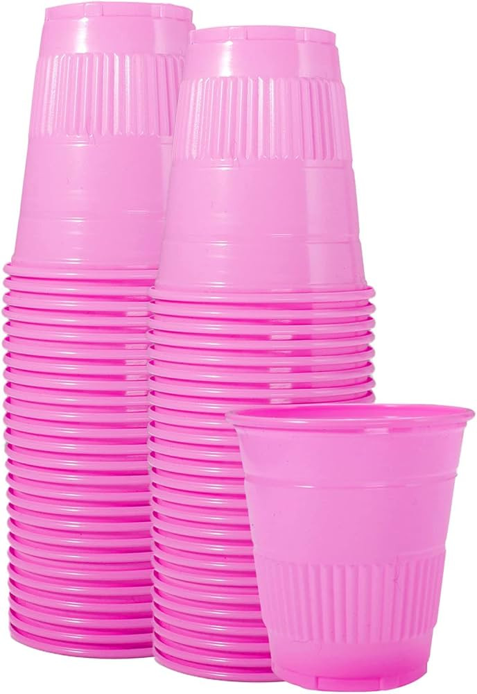 50 Pack 5 oz Plastic Disposable Recyclable Cups, Dental Cups, Party Cups, Mouth Rinse Cup, Bathro... | Amazon (US)