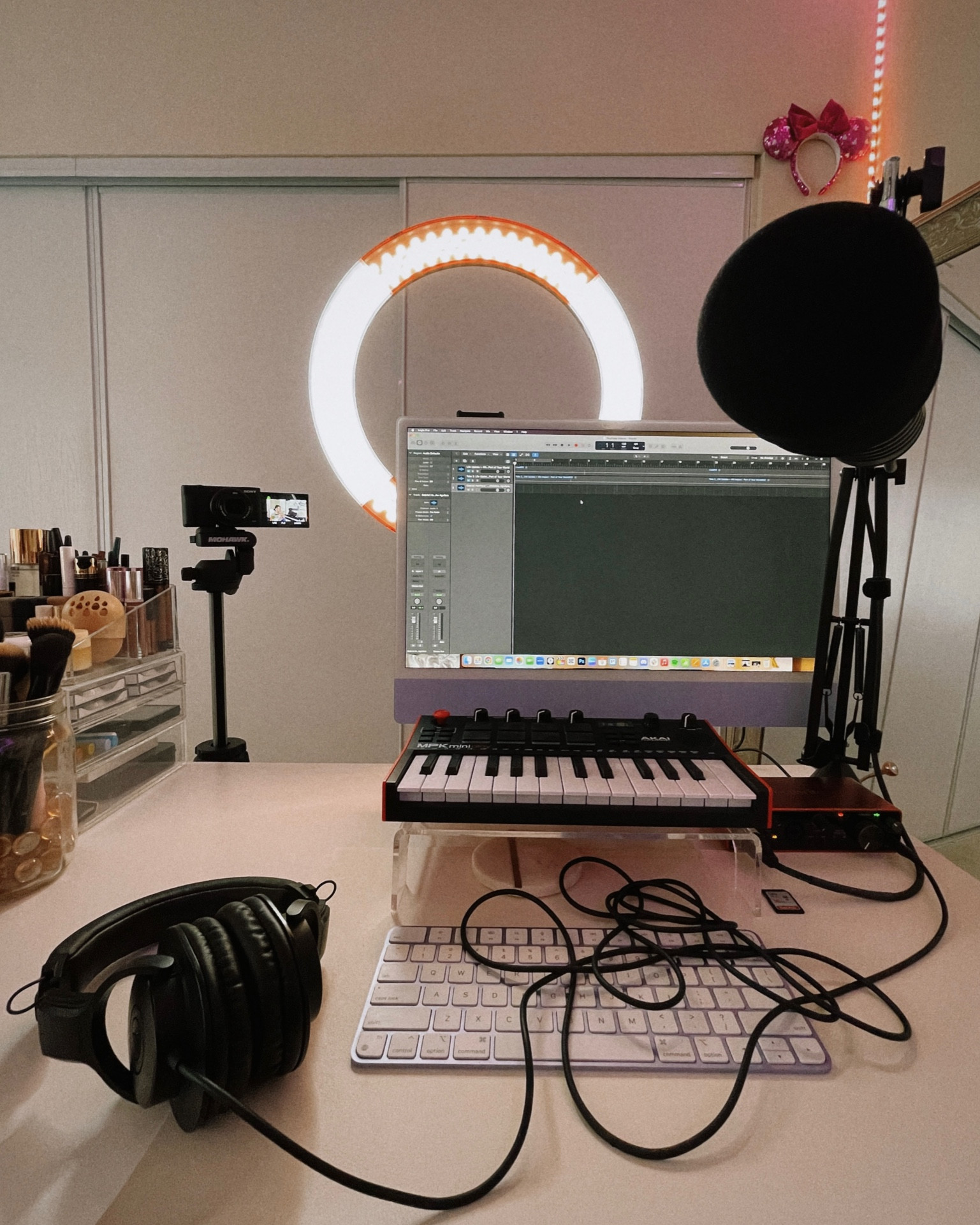 my music and content creation setup

musician setup, sony zv1, vlog camera, vlogger, ring light, lighting equipment, microphone, rode procaster, shut sm7b dupe, dynamic mic, mpk midi play, portable midi, portable keyboard, kaotica eyeball, audiotechnica, headphones, wired headphones, audiotechnica m20x headphones, camera setup

#LTKhome #LTKworkwear #LTKCyberWeek