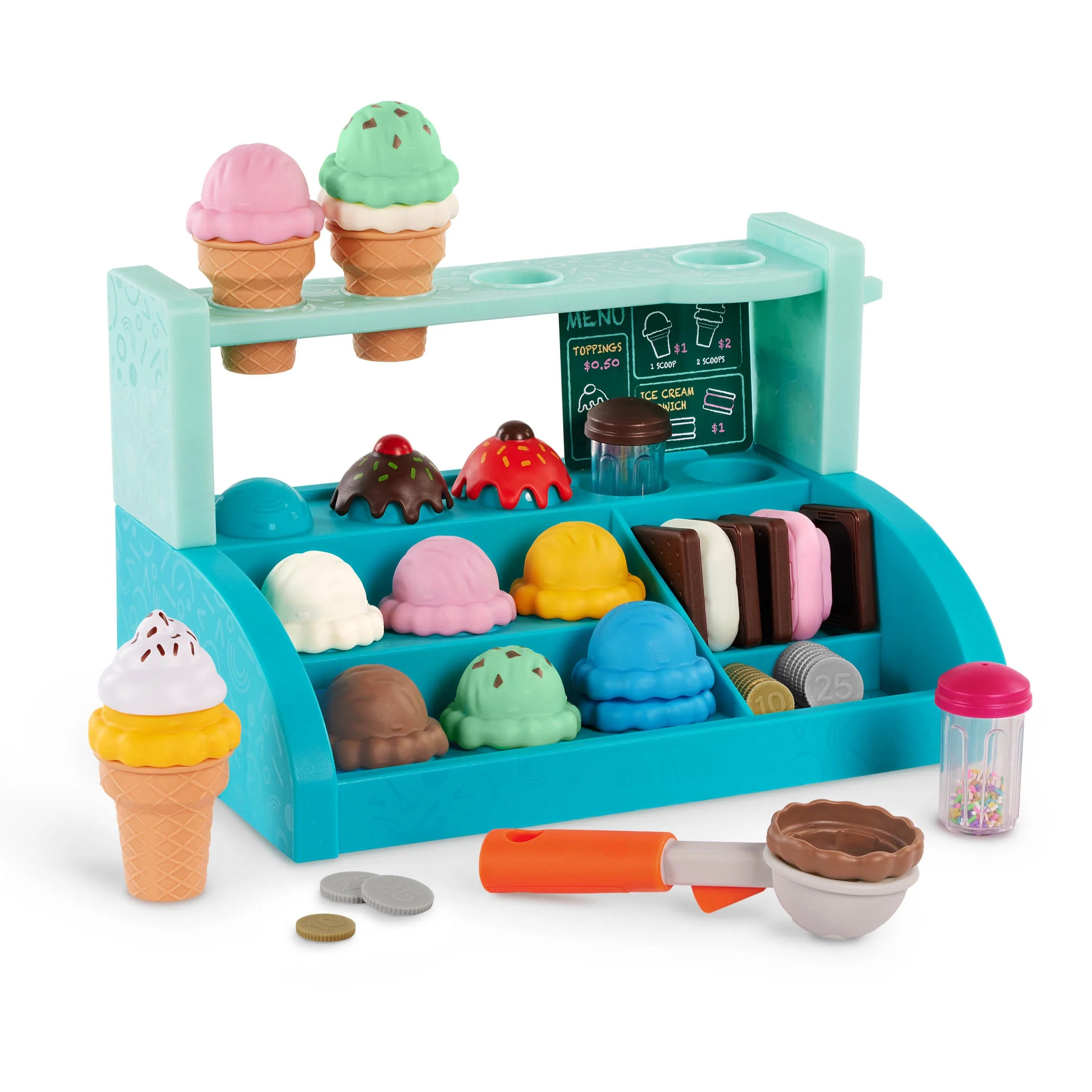 Battat Sweet Sprinkles Ice Cream Set with Scoop 40+ Pieces, Toddler and Preschool Toys | Walmart (US)