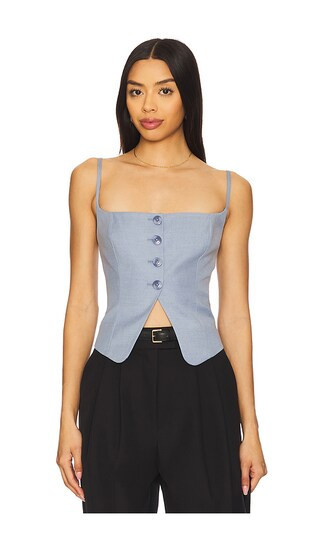 Good American Twill Suiting Camisole in Blue. - size L | Revolve Clothing (Global)