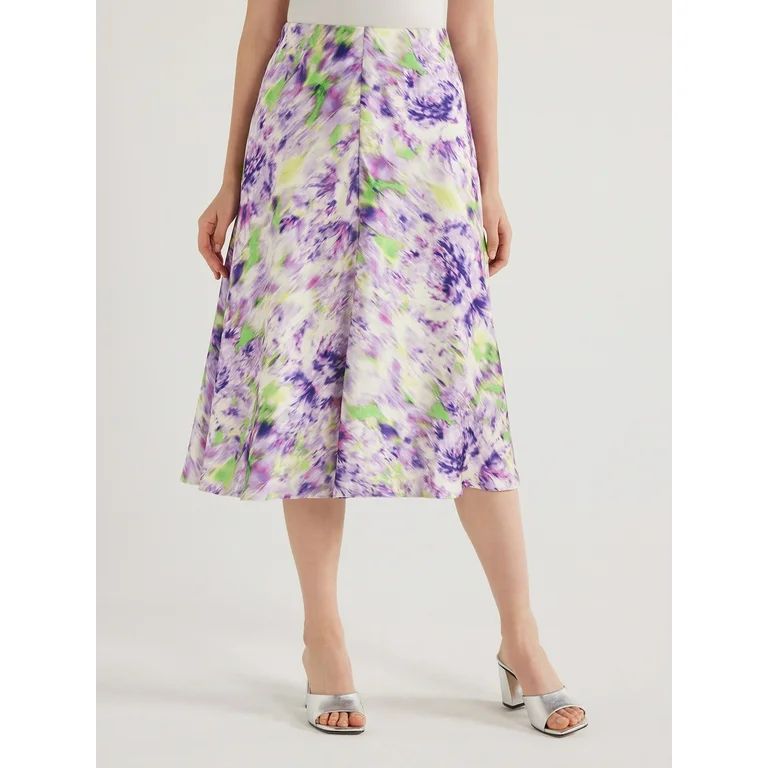 Scoop Women’s Satin Midi Skirt, Sizes XS-XXL - Walmart.com | Walmart (US)