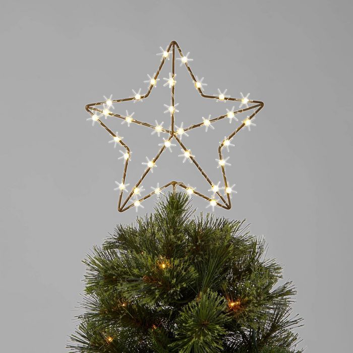 11.75in LED Lit Star with Bulb Bursts Tree Topper Gold - Wondershop&#8482; | Target