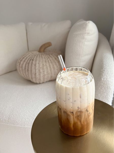 Cozy fall vibes 🍂 love this glass cup and glass straws from amazon!! 

Amazon coffee finds, threshold, Walmart home, boucle chair, knit pumpkin, Target, pumpkin straw, Halloween finds, fall finds, coffee glass, ripple glass cups, glass pitcher, coffee bar accessories, fancythingsblogg

#LTKHalloween #LTKfindsunder50 #LTKfindsunder100
