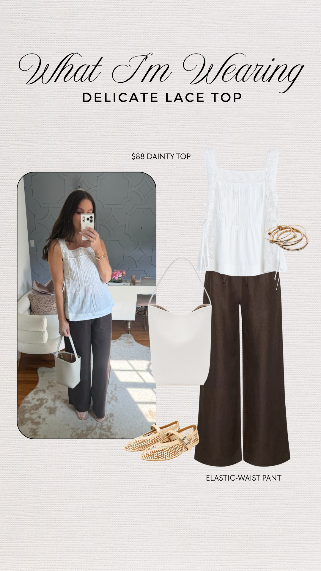 The prettiest dainty top paired with linen is such an easy summer combination. Light, polished, and perfect for those days when you want to look put together without trying too hard.

summer style • effortless outfit • chic casual • elevated basics 

 #LTKgrwm #LTKootd #LTKOver40