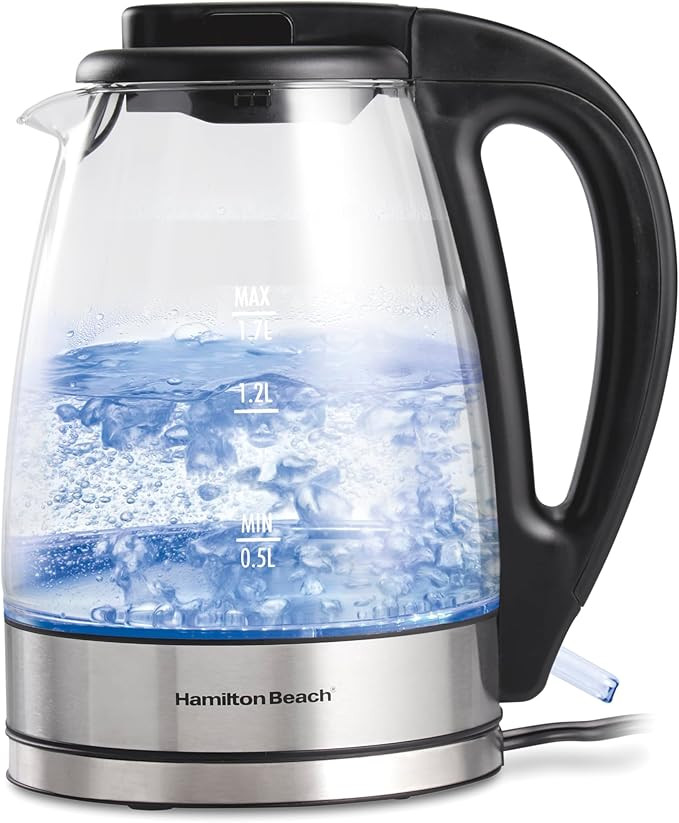 Hamilton Beach 1.7L Electric Kettle, Water Boiler & Heater, LED Indicator, Built-In Mesh Filter, ... | Amazon (US)