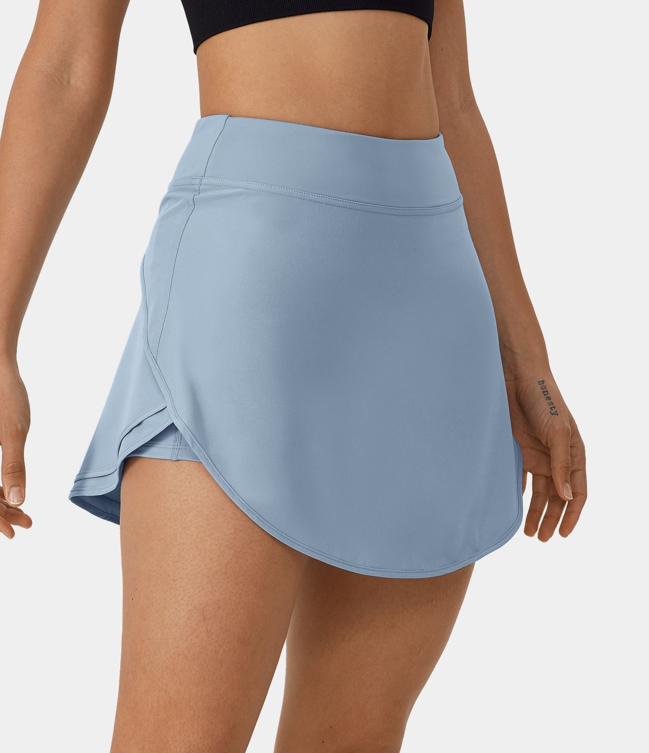 Women’s Inside Drawstring Pocket Dolphin Hem 2-in-1 Mini Tennis Skirt - HALARA | HALARA