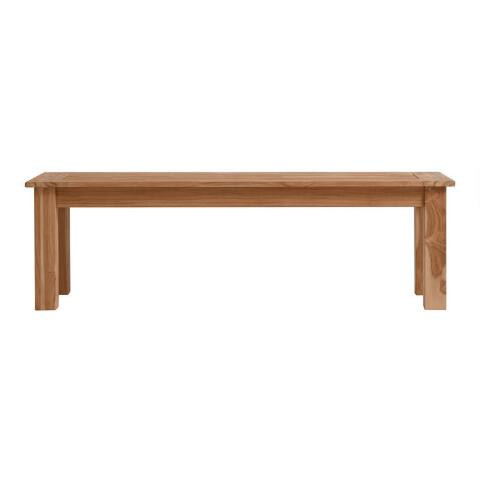 Calero Natural Teak Outdoor Dining Bench | World Market